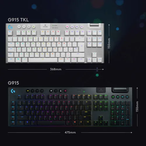 Logitech Klawiatura G915 TKL RGB Mechanical Tactile White 920-009664