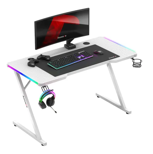 Biurko gamingowe HUZARO Hero 2.5 RGB Biały