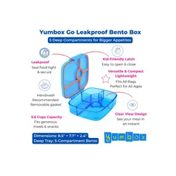 Lunchbox głęboki 5-komorowy Yumbox Go Bento Box - Miami blue