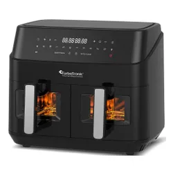 Air Fryer Frytkownica beztłuszczowa TURBOTRONIC TT-DAF6W Czarny 9l z podwójnym koszem
