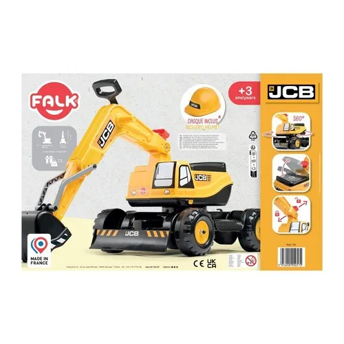 Jeździk Koparka Falk Jcb Digger Dla Dziecka 3-7 Lat Ruchoma Łyżka + Kask