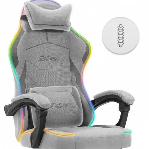 Fotel gamingowy CABRO C502 LED Szary