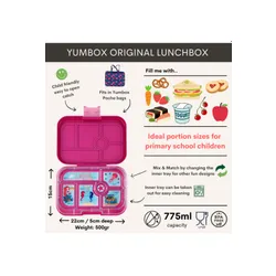 Szczelna średnia śniadaniówka Yumbox Original - malibu purple / mermaid tray