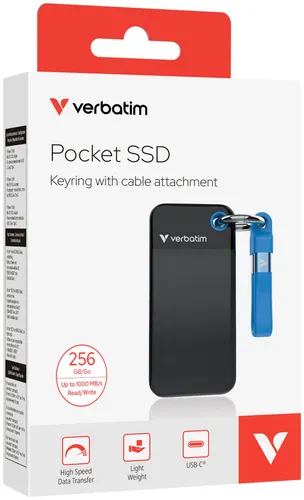 Dysk VERBATIM Pocket 256GB SSD Czarno-niebieski