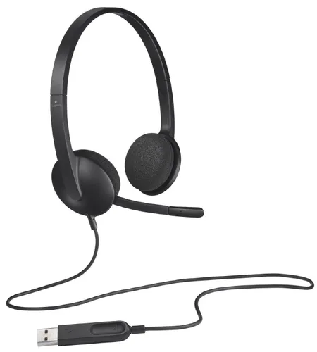 Słuchawki przewodowe z mikrofonem Logitech USB Headset H340 Nauszne Czarny