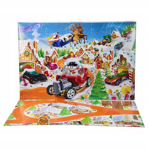 HOT WHEELS KALENDARZ ADWENTOWY 2025 24 niespodzianki, 10 autek JCB47