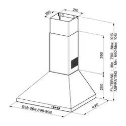 Вытяжка Faber Strip Smart PB BK A90 / 3 Черный