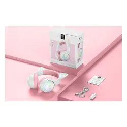 Słuchawki ONIKUMA GT838 Nauszne Biało-różowy