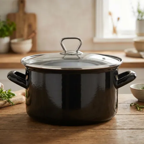 Garnek emaliowany z pokrywką EMALIA POLSKA PLESZEW METALICO 3,3 l