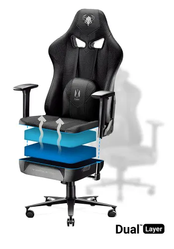 Fotel Diablo Chairs X-Player 2.0 Normal Size Gamingowy do 160kg Skóra ECO Tkanina Czarny