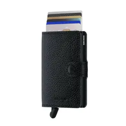 RFID Miniwallet Gizli Sebzeli Cep Cüzdanı-siyah / siyah