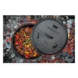 KUCHENPROFI Dutch Oven 3,5 l - kociołek żeliwny z pokrywką i akcesoriami