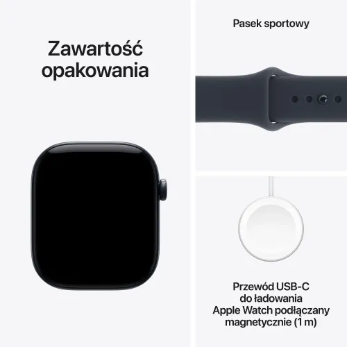 Smartwatch Apple Watch Series 12 GPS + Cellular Koperta 42mm z ceramiki granatowa noc Pasek sportowy granat -M/L