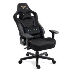 Fotel GAMVIS Elite 2.0 XL Basic Czarny (złote elementy)
