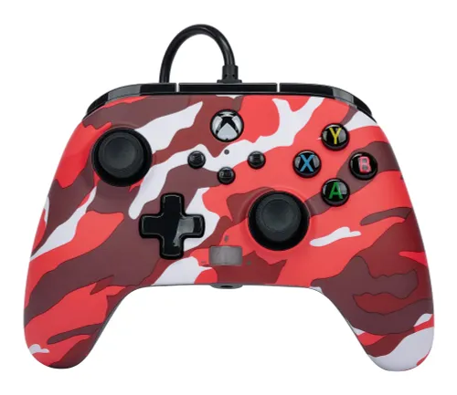 Pad PowerA Enhanced Red Camo do Xbox Series X/S, Xbox One, PC Przewodowy