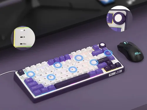 Klawiatura ROYAL KLUDGE R75 Blackberry Mousse K Silver Switch