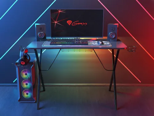 Biurko Genesis Holm 200 RGB 113cm Czarny