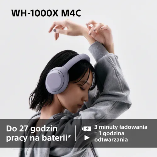 Słuchawki bezprzewodowe Sony WH-1000XM4C ANC Nauszne Bluetooth 6.0 Srebrny