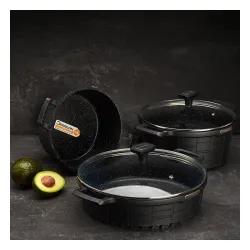 Patelnia nieprzywierająca STARKE PRO CROWS MARBLE 28 cm