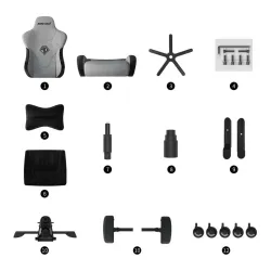 Fotel Anda Seat T-Pro 2 XL Gamingowy do 200kg Tkanina Szary
