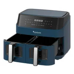 Air Fryer Frytkownica beztłuszczowa TURBOTRONIC TT-DAF6W Niebieski 9l z podwójnym koszem