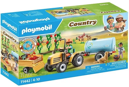 Playmobil Country Figures Set 71442 Трактор с прицепом и цистерной для воды