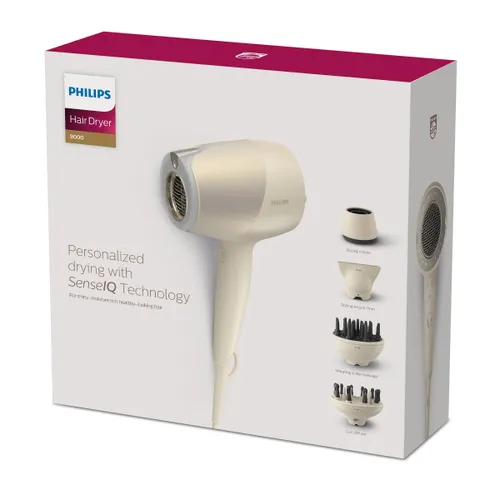 Фен для волос Philips SenseIQ bhd829/00 Ионизационный диффузор холодный воздух 1800 Вт 3 скорости выдувания 3 уровня температуры