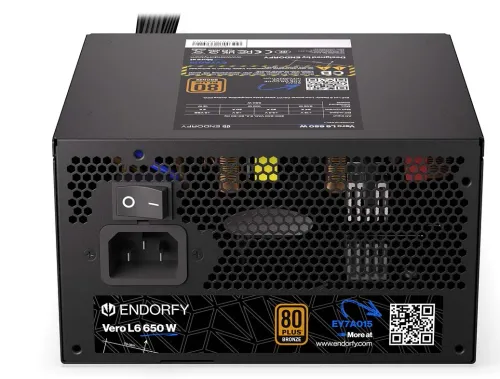 Zasilacz Endorfy Vero L6 650W 80+ Bronze Czarny