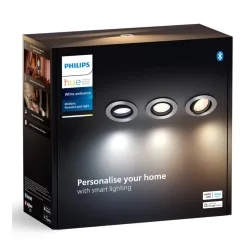 Oświetlenie punktowe Philips Hue White Ambiance Milliskin 3 szt. Srebrny