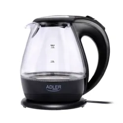 ADLER Round 1,5 l czarny - czajnik elektryczny bezprzewodowy szklany