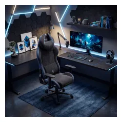 Fotel Diablo Chairs X-One 2.0 Kingl Night Blue Gamingowy do 160kg Tkanina Czarno-Niebieski