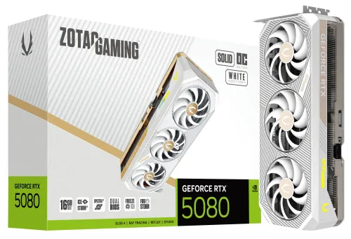 Karta graficzna Zotac Gaming GeForce RTX 5080 SOLID OC White Edition 16GB GDDR7 256bit DLSS 4