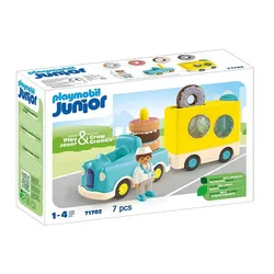 Набор фигурок Playmobil Junior 71702 Грузовик "Сумасшедший пончик" с функцией штабелирования и сортировки