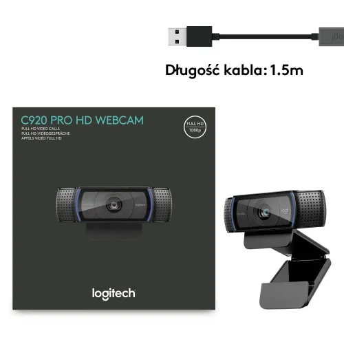 Kamera internetowa Logitech HD Pro Webcam C920 Czarny