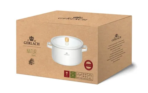 Garnek GERLACH Natur Enamel 24 cm Biały