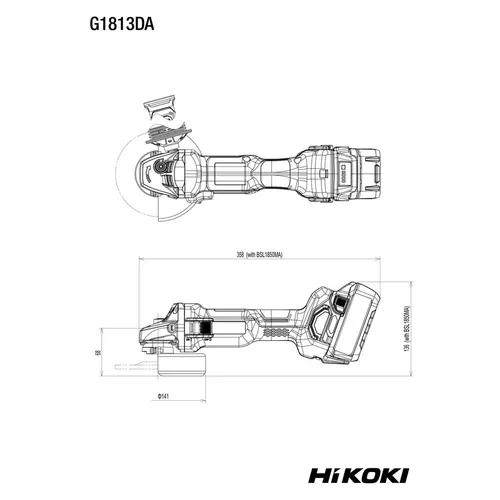Szlifierka kątowa Hikoki G1813DA W4Z