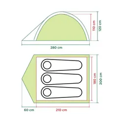 Namiot 3-osobowy Coleman Darwin 3 - grey