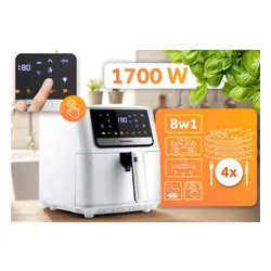 Air Fryer Frytkownica beztłuszczowa BERDSEN BD-662 Biały 6.5l 8 automatycznych programów
