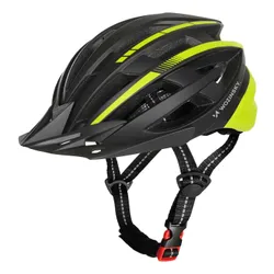 Kask rowerowy WOZINSKY HT-28VCZ Czarno-żółty MTB z lampką (rozmiar M)