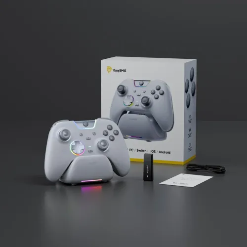 Pad EasySMX X05Pro do Nintendo Switch, PC Bezprzewodowy Biały + Stacja dokująca