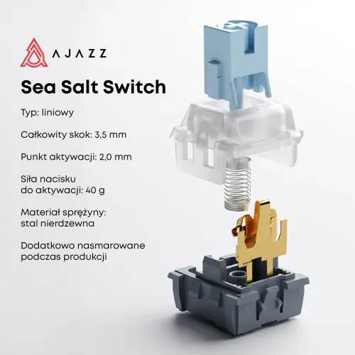 Klawiatura mechaniczna Ajazz AK820 Sea Salt Switch Czarno-Szary