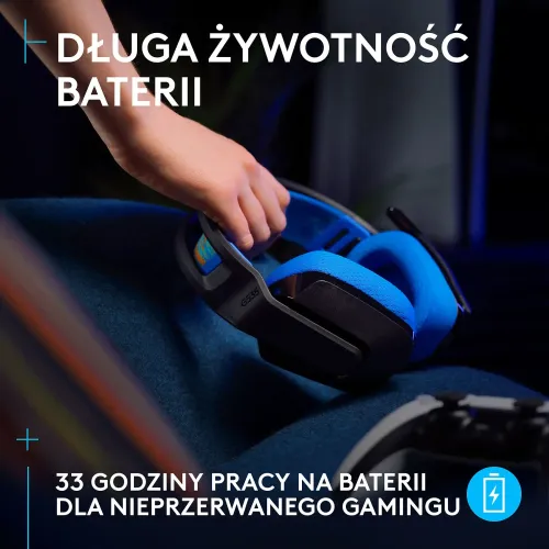 Słuchawki bezprzewodowe z mikrofonem Logitech G535 Lightspeed Nauszne Czarno-niebieski