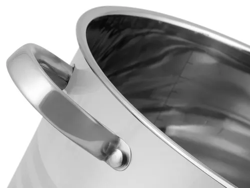 Garnek stalowy gastronomiczny duży z pokrywką 17,7l 34cm indukcja gaz 3022