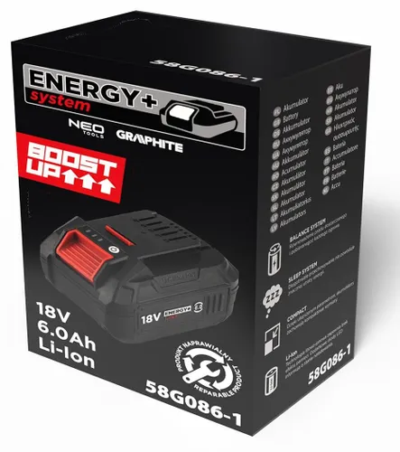 Akumulator Energy+ 18V Li-Ion 6.0Ah BOOST UP Graphite Energy+ 58G086-1