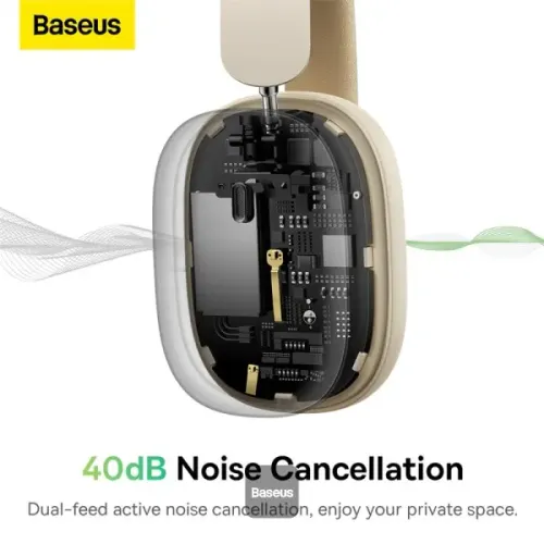 Słuchawki bezprzewodowe Baseus Bowie H1 ANC Nauszne Bluetooth 5.2 Biały