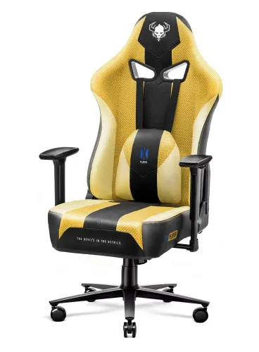 Fotel Diablo Chairs X-Player 2.0 King Size - gamingowy - dark sunflower - skóra ECO - tkanina - do 160kg