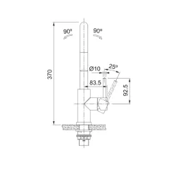 Bateria Franke Smart Glenda J pull-out Stal szlachetna