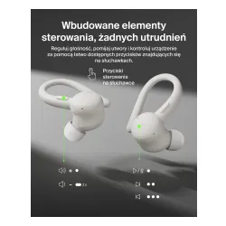 Słuchawki bezprzewodowe Belkin SoundForm ActiveFit Dokanałowe z zaczepami Bluetooth 5.4 Kremowy