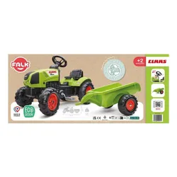 Falk Traktor Claas Zielony na Pedały z Przyczepą + Klakson od 2 Lat.