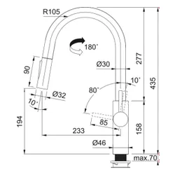 Bateria FRANKE Pescara Slide-In 115.0575.968 Czarny mat
